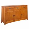 Buffets & Sideboards * | Crafters And Weavers Mission Quarter Sawn Oak 3-Door & 3-Drawer Sideboard, Michael'S Cherry