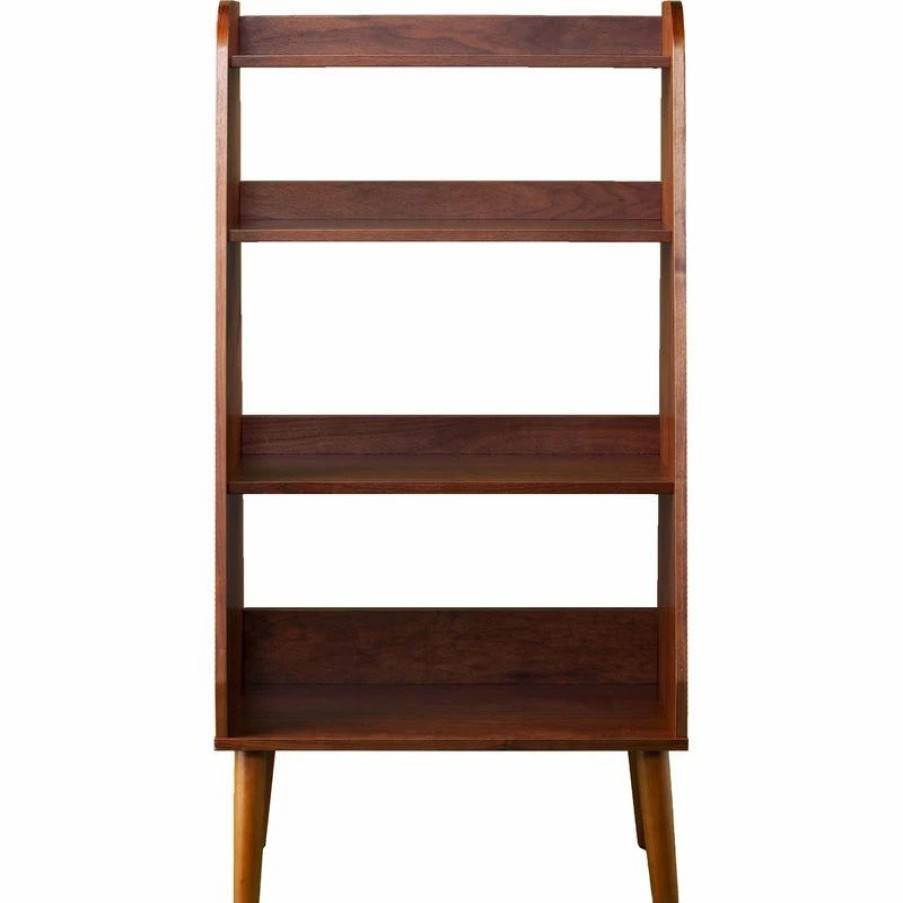 Shelving * | Sei Furniture Berritza Midcentury Modern Bookshelf Wood Grain