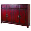 Accent Chests & Cabinets * | Beaumont Lane 58 Red Asian Accent Chest