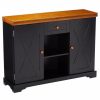 Buffets & Sideboards * | Pilaster Designs Hilo Sideboard Buffet Server Cabinet With Storage, Black