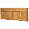 Buffets & Sideboards * | Chic Teak Inc. Waxed Teak Wood Rhone Buffet / Media Center, Large