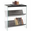 Shelving * | Convenience Concepts Soho Weathered Gray And Glass Bookcase R4-0178