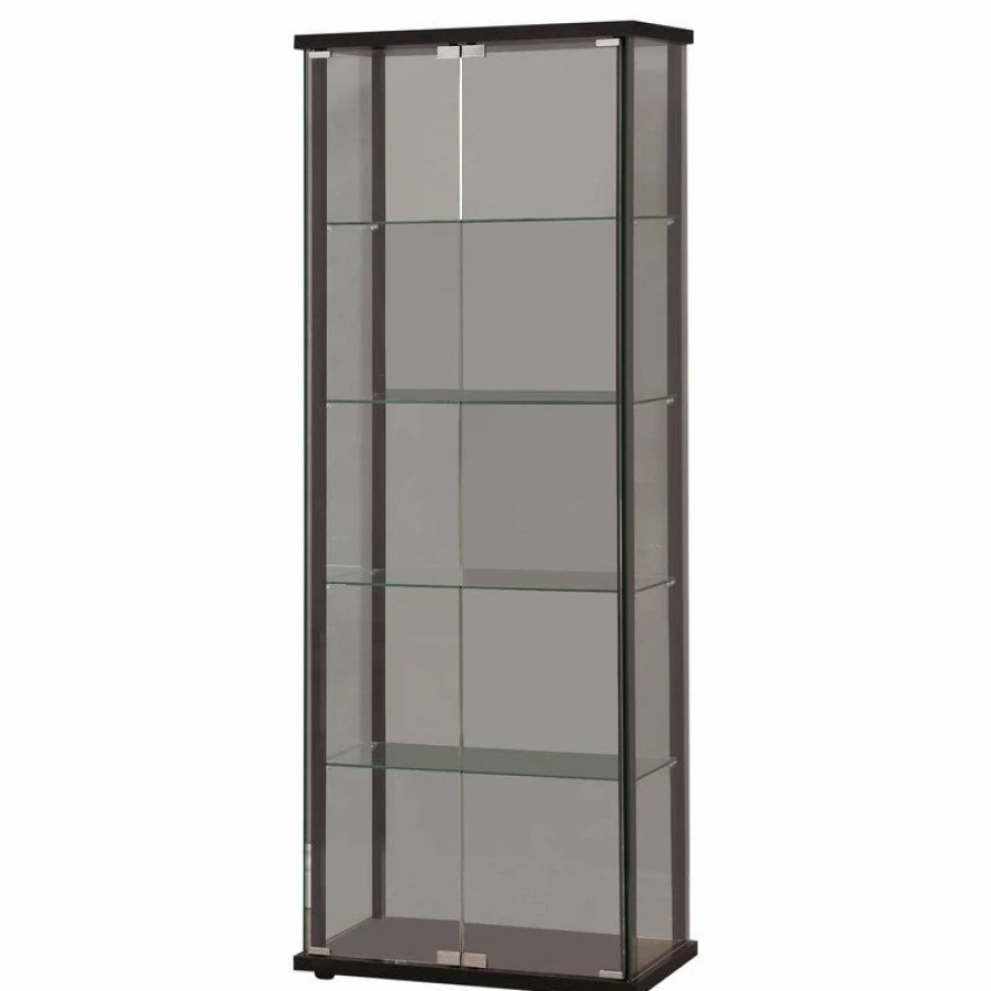 China Cabinets & Hutches * | Coaster Home Furnishings Coaster Curio Cabinet, Black Finish 950170