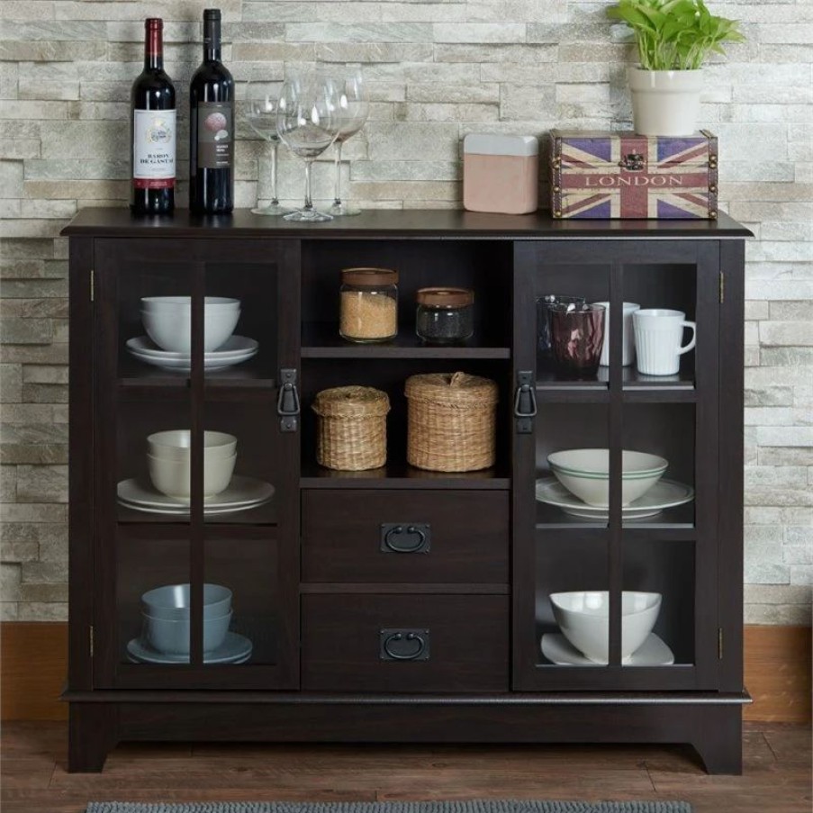 Buffets & Sideboards * | Acme Furniture Acme Dubbs Storage Wood Console Table With 2 Doors In Espresso