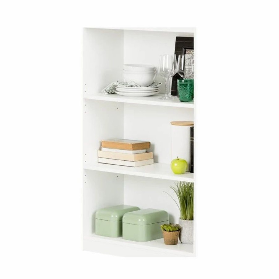 Shelving * | South Shore Furniture South Shore 3 Shelf Modern Wall Bookcase In Pure White