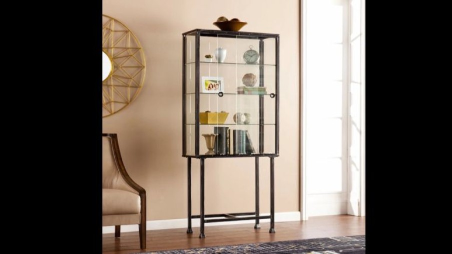 China Cabinets & Hutches * | Sei Furniture Symon Metal/Glass Bunching Display Cabinet