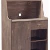 Shelving * | Benjara Wooden 1 Door Bakers Cabinet With 2 Top Shelves And 1 Drawer, Brown