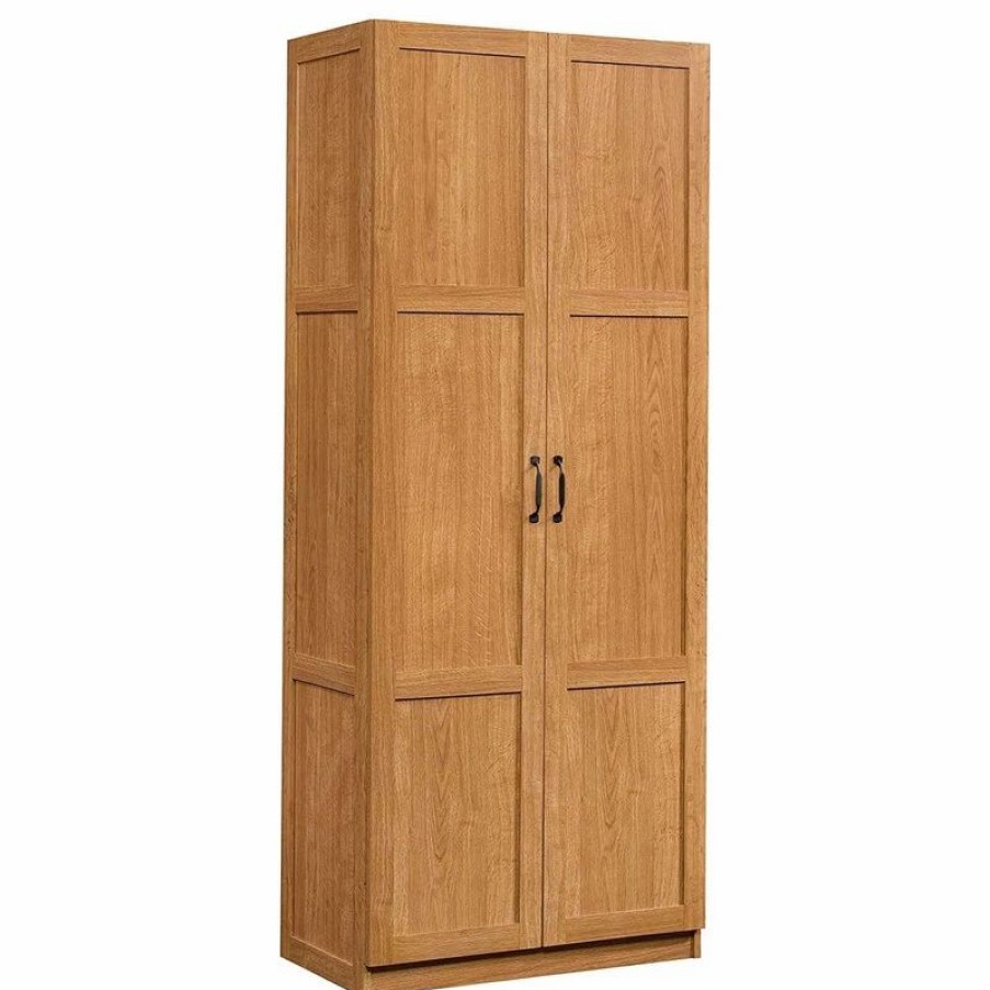 China Cabinets & Hutches * | Anzy Storage Cabinet And Highland Oak Finish