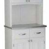 China Cabinets & Hutches * | Bowery Hill Buffet With 2 Door Panel Hutch In White