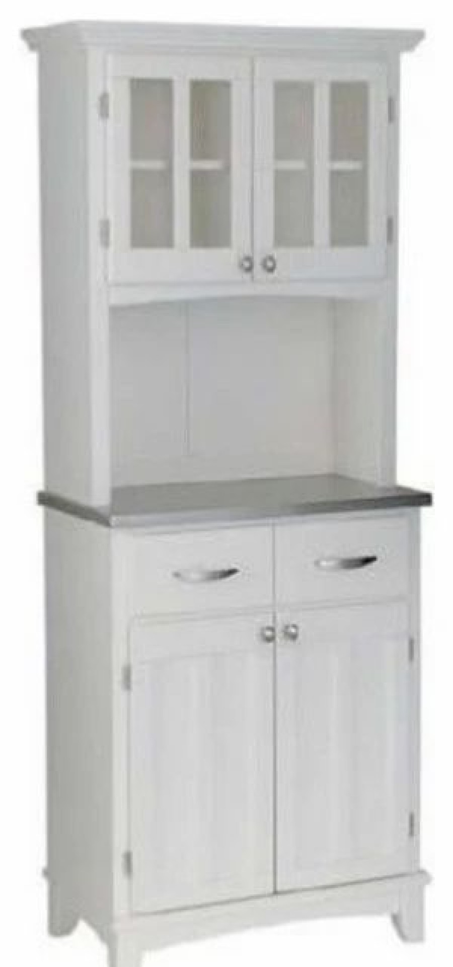 China Cabinets & Hutches * | Bowery Hill Buffet With 2 Door Panel Hutch In White