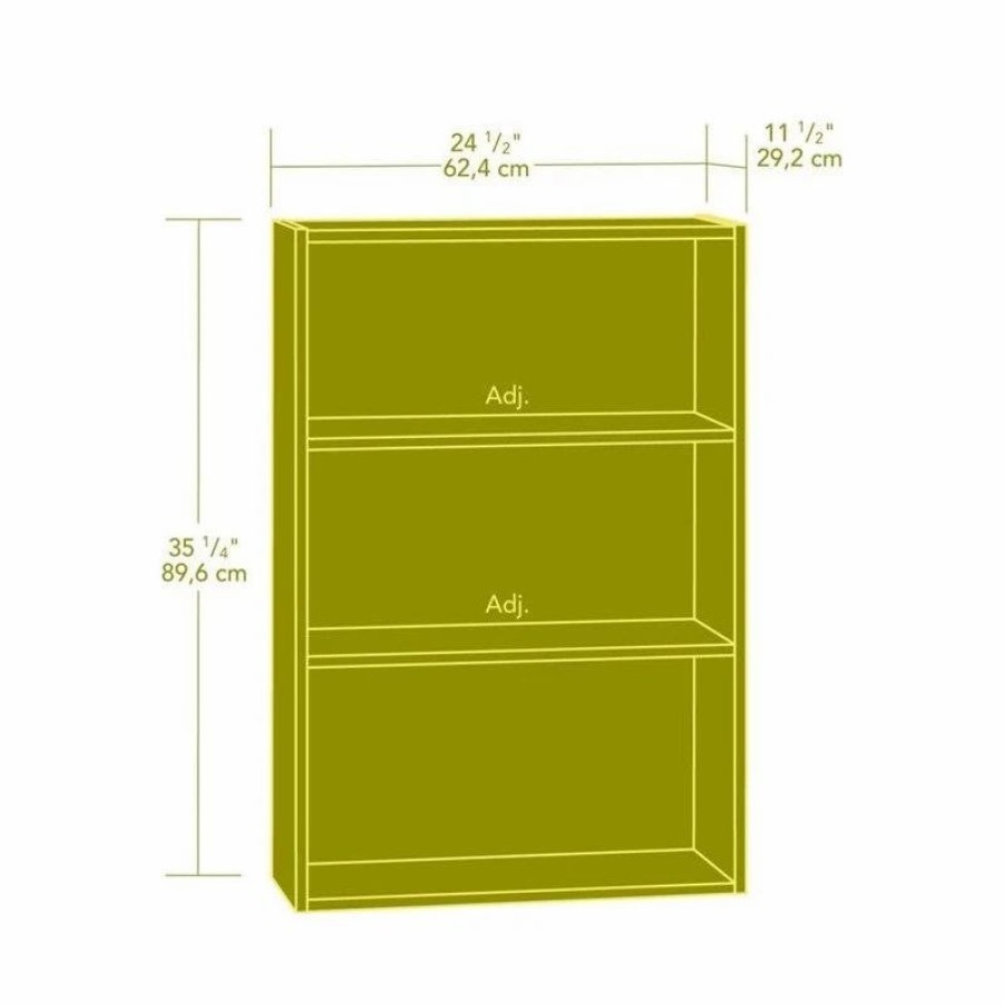 Shelving * | Sauder Beginnings Modern Engineered Wood 3-Shelf Bookcase In Highland Oak