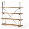 Shelving * | Gdfstudio Elizabeth Industrial 4 Shelf Firwood Bookcase