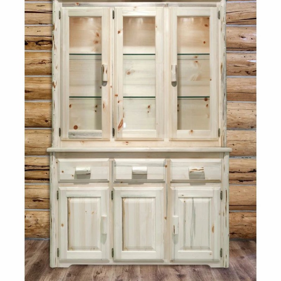 China Cabinets & Hutches * | Montana Woodworks Montana Collection China Hutch, Clear Lacquer Finish