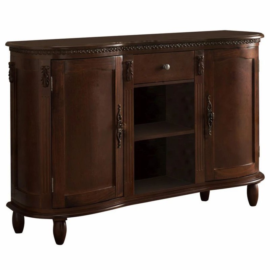 Buffets & Sideboards * | Pilaster Designs Wally Contemporary Sideboard Buffet Storage Console Table, Walnut Wood