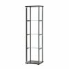 China Cabinets & Hutches * | Bowery Hill Contemporary Wood 4 Shelf Glass Curio Cabinet In Black