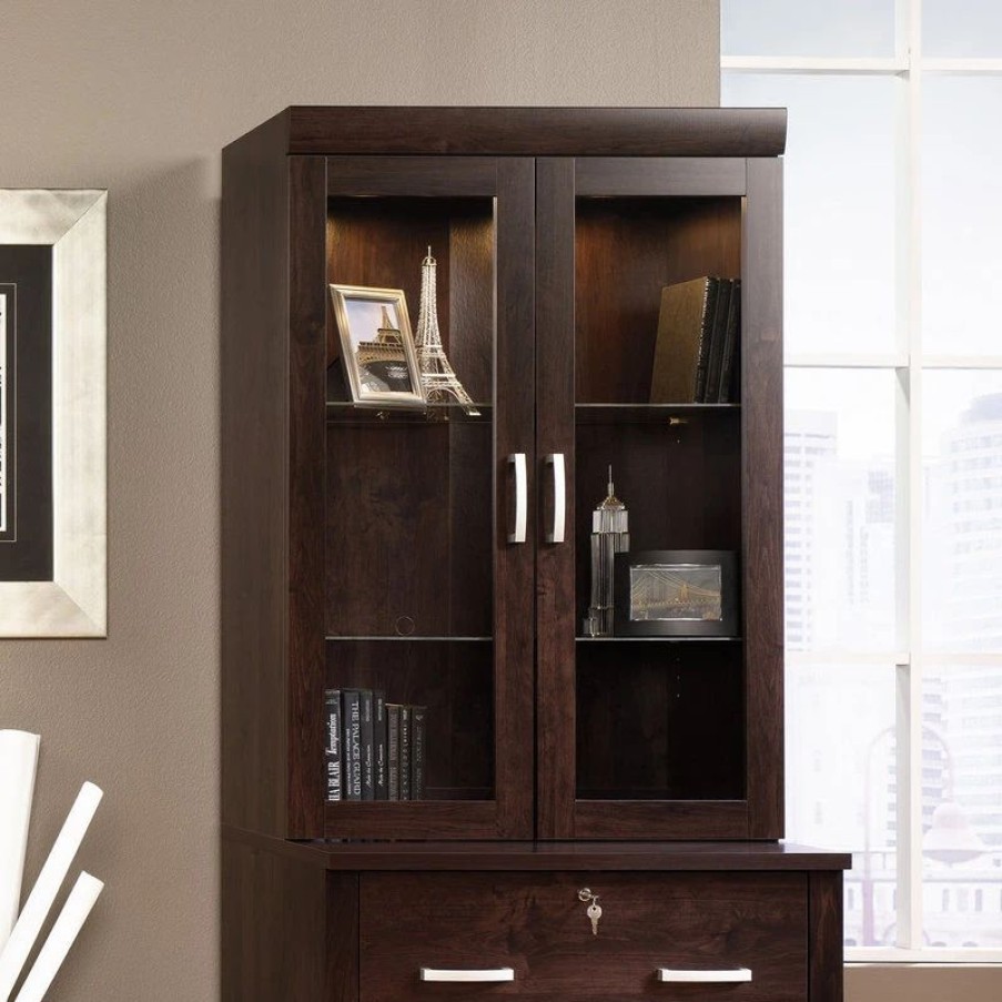 China Cabinets & Hutches * | Sauder Office Port Hutch In Dark Alder