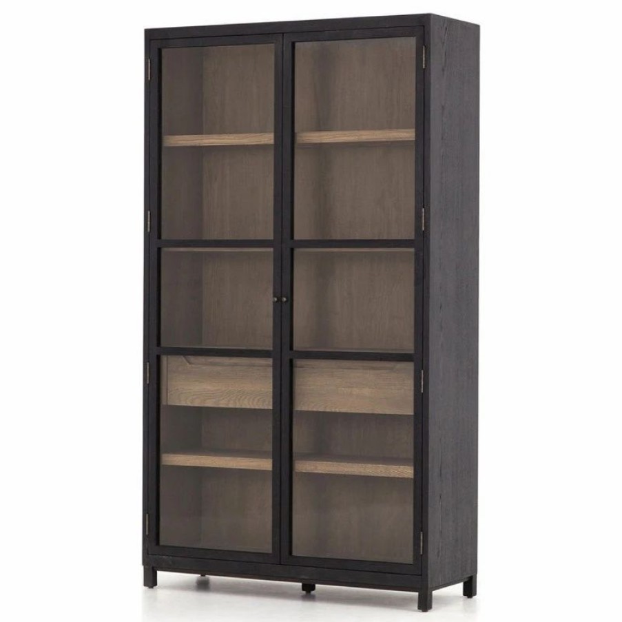 China Cabinets & Hutches * | Four Hands Millie Cabinet-Drifted Black/Drifted Oak