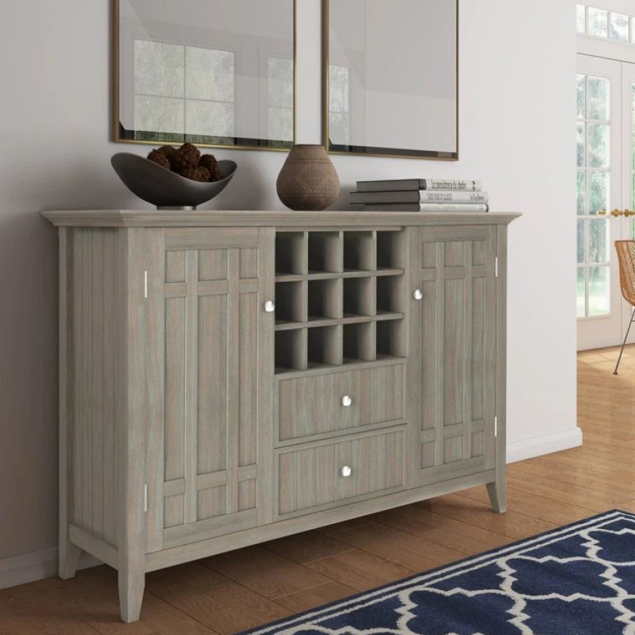 Buffets & Sideboards * | Simpli Home Ltd. Bedford Sideboard Buffet And Wine Rack