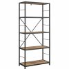 Shelving * | Walker Edison 63 Rustic Industrial Bookcase Barnwood