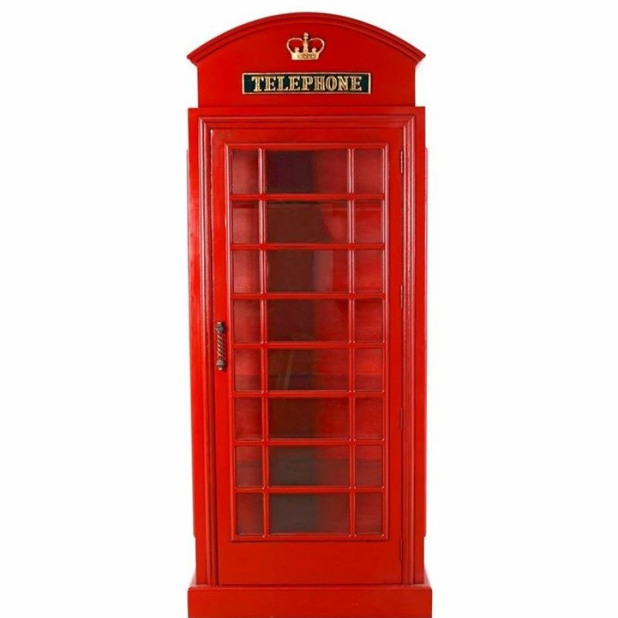 China Cabinets & Hutches * | Design Toscano British Telephone Booth Display Cabinet Frt-Nr