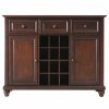 Buffets & Sideboards * | Crosley Cambridge Buffet Server / Sideboard Cabinet With Wine Storage, Vintage Mahogany