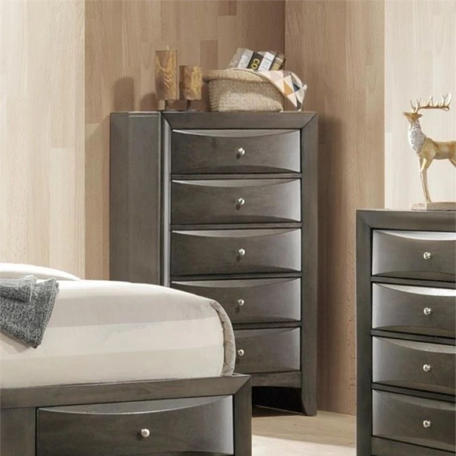 Accent Chests & Cabinets * | Acme Furniture Acme Ireland 5 Drawer Chest In Gray Oak