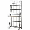 Shelving * | Pilaster Designs Onyeka 5-Tier Free Standing Kitchen Storage Bakers Rack, Black/Walnut