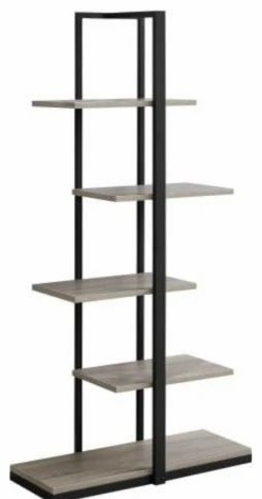 Shelving * | Monarch Specialties Bookshelf, Bookcase, Etagere, 5 Tier, 60 H, Office, Bedroom, Metal, Dark Taupe/Black