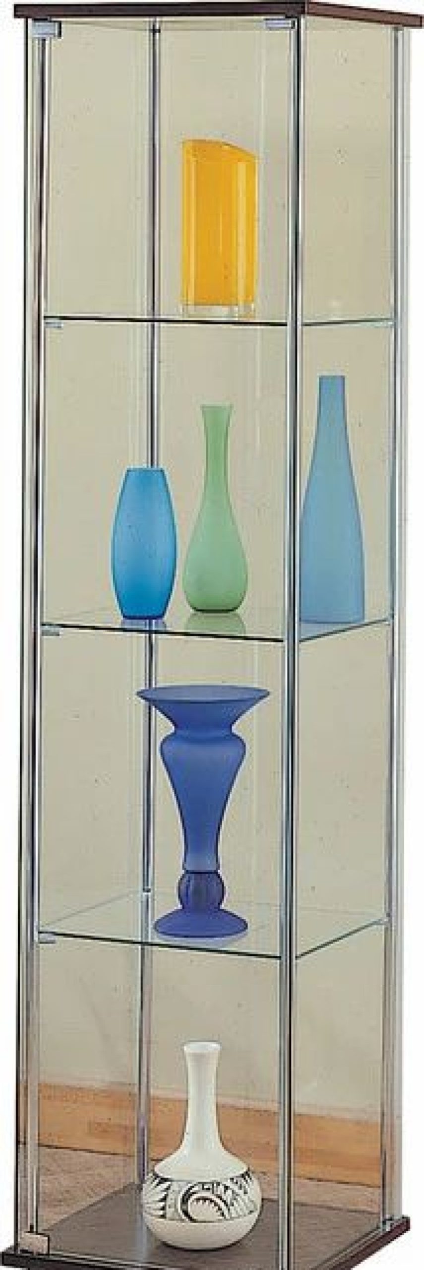 China Cabinets & Hutches * | Coaster Home Furnishings Coaster 4-Shelf Glass Curio Cabinet With Cappuccino Top And Bottom