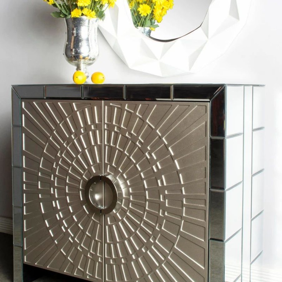 Accent Chests & Cabinets * | Statements By J La Croisette Mirrored Cabinet