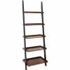 Shelving * | Convenience Concepts French Country Bookshelf Ladder In Dark Brown Walnut Wood