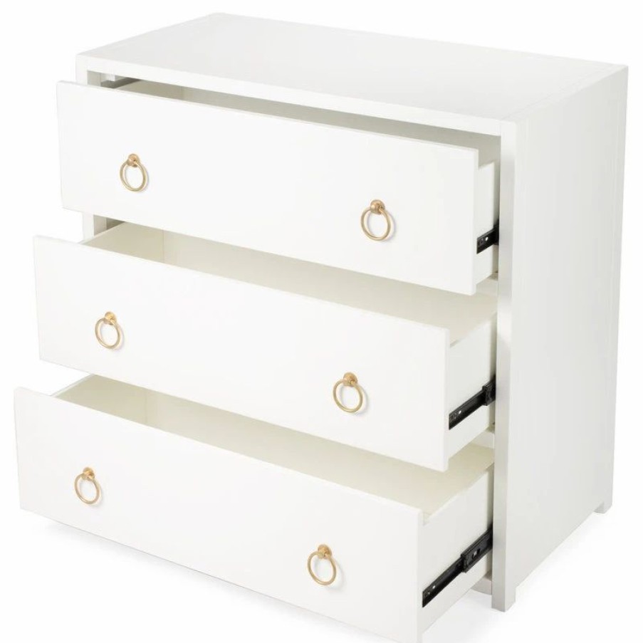 Accent Chests & Cabinets * | Butler Specialty Company Butler Lark White 3 Drawer Chest