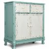 Buffets & Sideboards * | Belleze 34 Two Drawer, Two Door Cabinet, Antique Blue