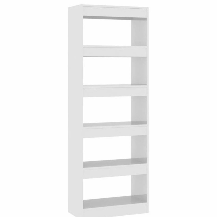 Shelving * | Vida Xl International B.V. Vidaxl Book Cabinet/Room Divider High Gloss White Engineered Wood Furniture