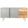 Buffets & Sideboards * | Safavieh Titan Inlayed Cement Sideboard, Natural/Brass