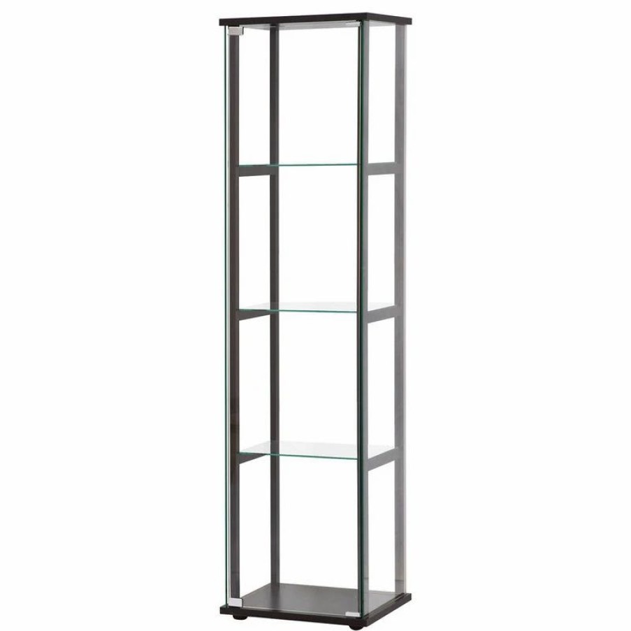 China Cabinets & Hutches * | Coaster Home Furnishings Coaster Curio Cabinet In Black Finish 950171