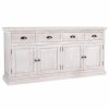 Buffets & Sideboards * | Kosas Home Quincy 4-Drawer 4-Door Solid Pine Wood Sideboard In Nordic Ivory