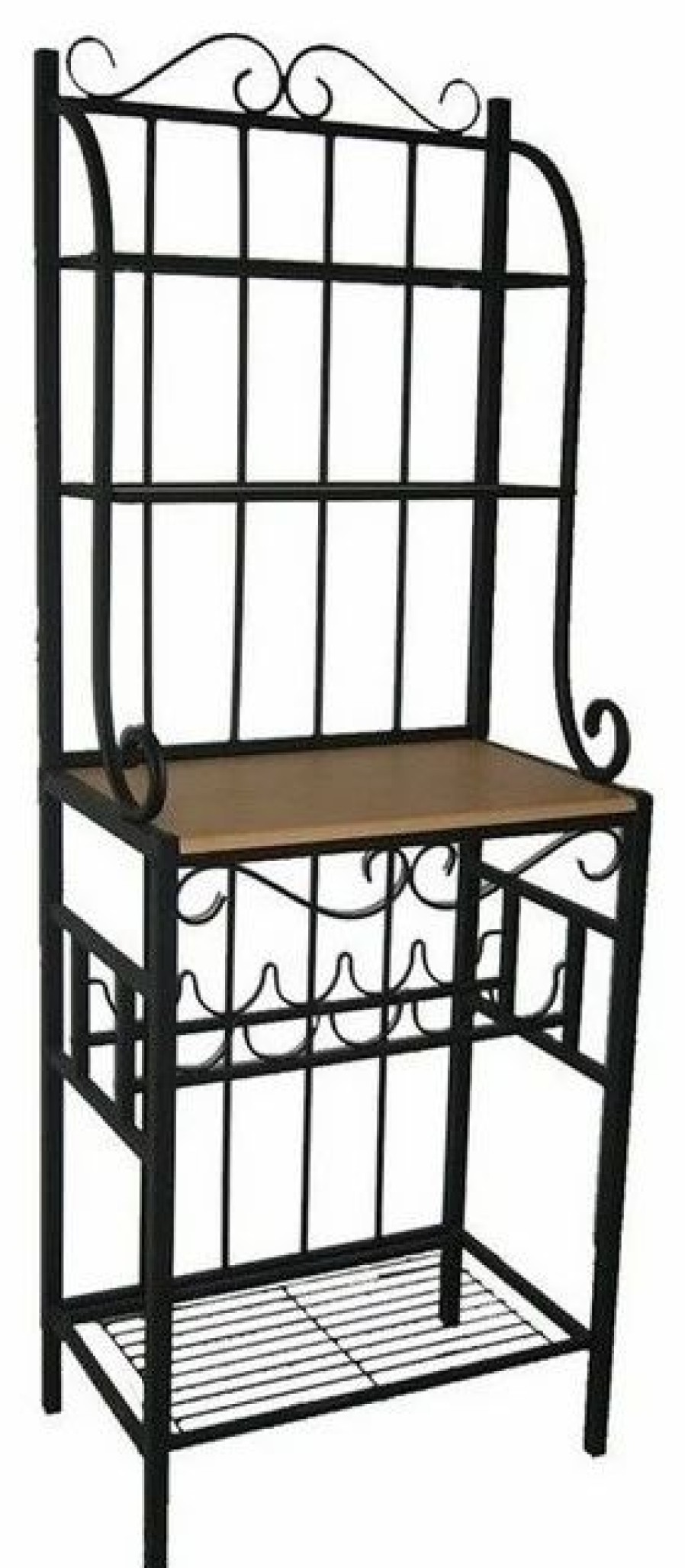 Shelving * | Bowery Hill 4 Shelf Baker'S Rack In Black