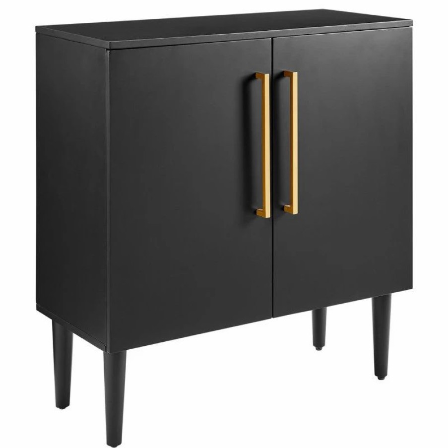 Accent Chests & Cabinets * | Crosley Everett Console Cabinet Matte Black