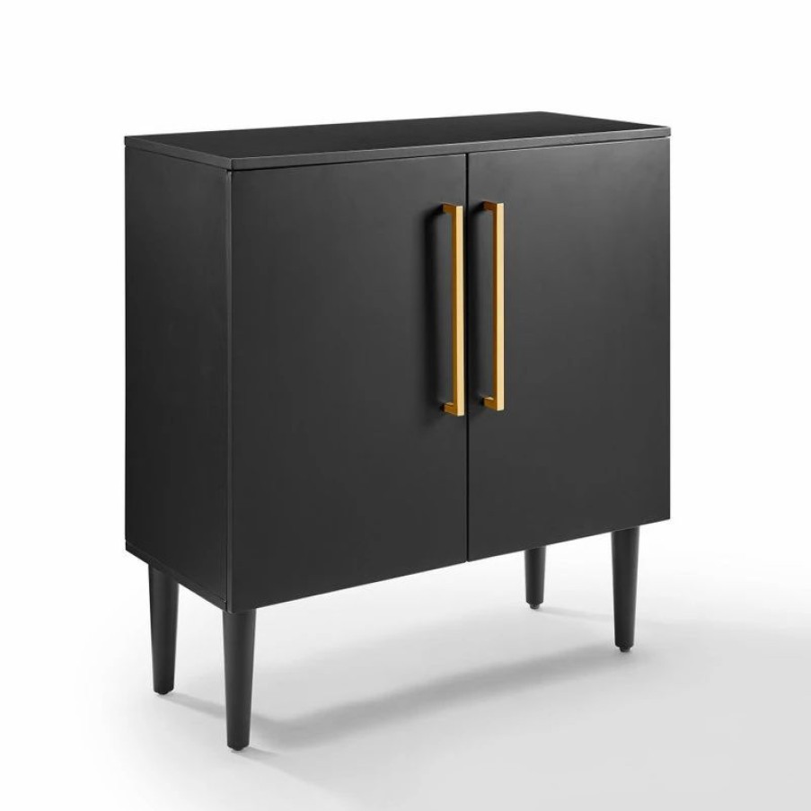 Accent Chests & Cabinets * | Crosley Everett Console Cabinet Matte Black