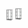 China Cabinets & Hutches * | Home Square (Set Of 2) Contemporary Glass Curio Cabinet In Black