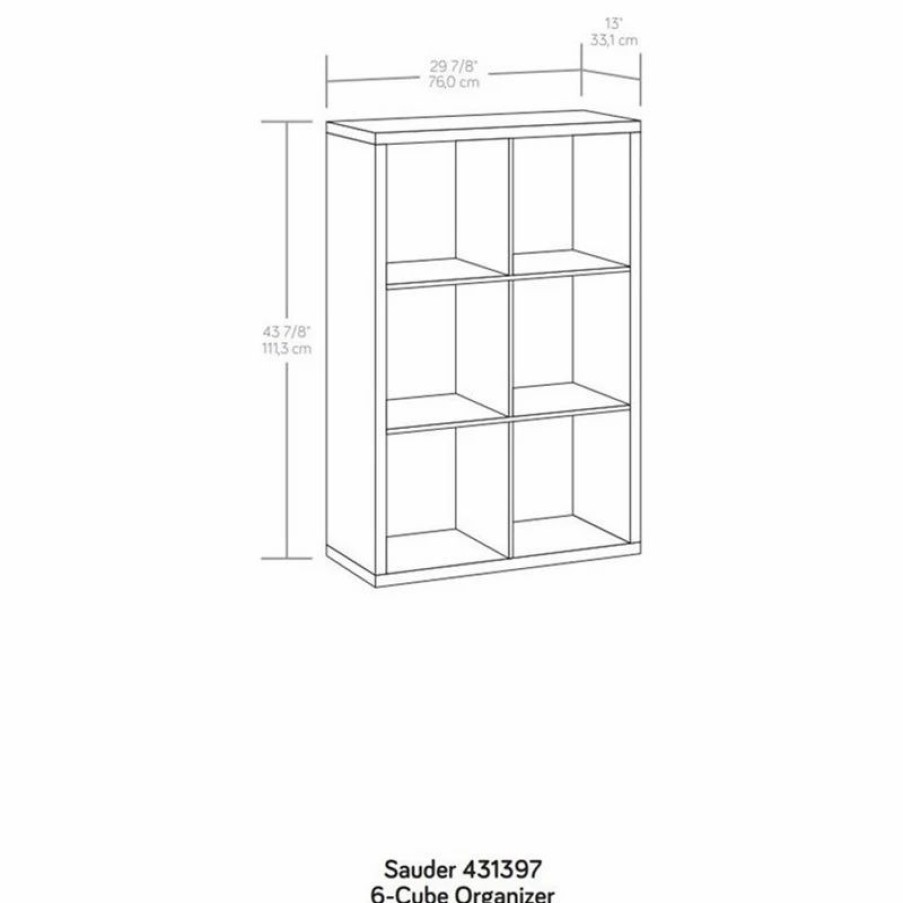 Shelving * | Sauder Miscellaneous Storage Engineered Wood 6-Cube Organizer In Rural Pine