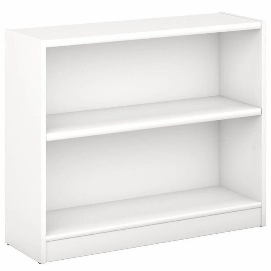 Shelving * | Bush Business Furniture Universal 2 Shelf Bookcase In Pure White Engineered Wood