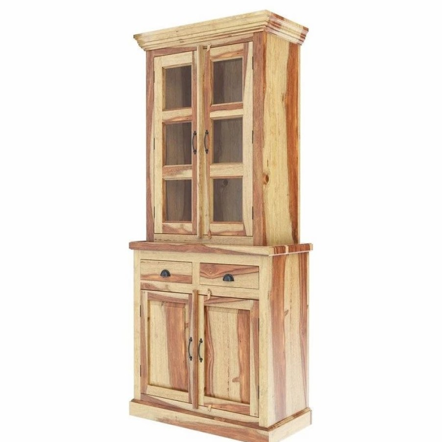 China Cabinets & Hutches * | Sierra Living Concepts Inc Ostrander Rustic Solid Rosewood Small Dining Room Hutch