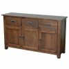 Buffets & Sideboards * | Crafters And Weavers Mission Solid Oak 3 Drawer 3 Door Sideboard Walnut (Aw)