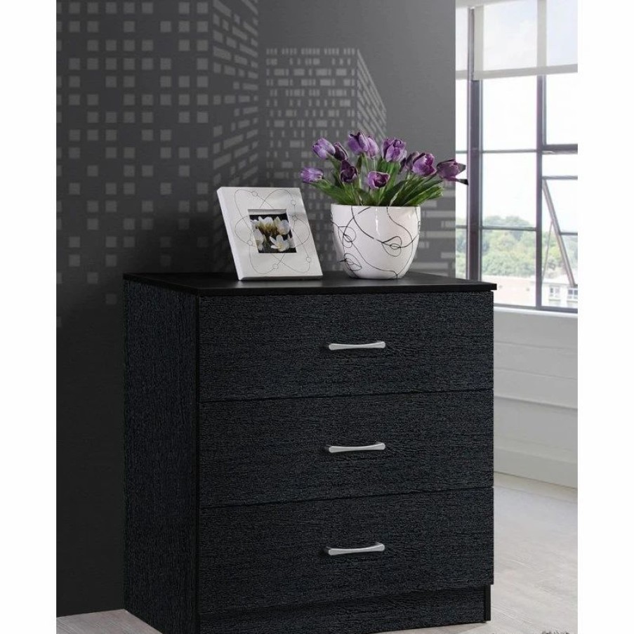 Accent Chests & Cabinets * | Hodedah Import Inc. 3-Drawer Chest, Black