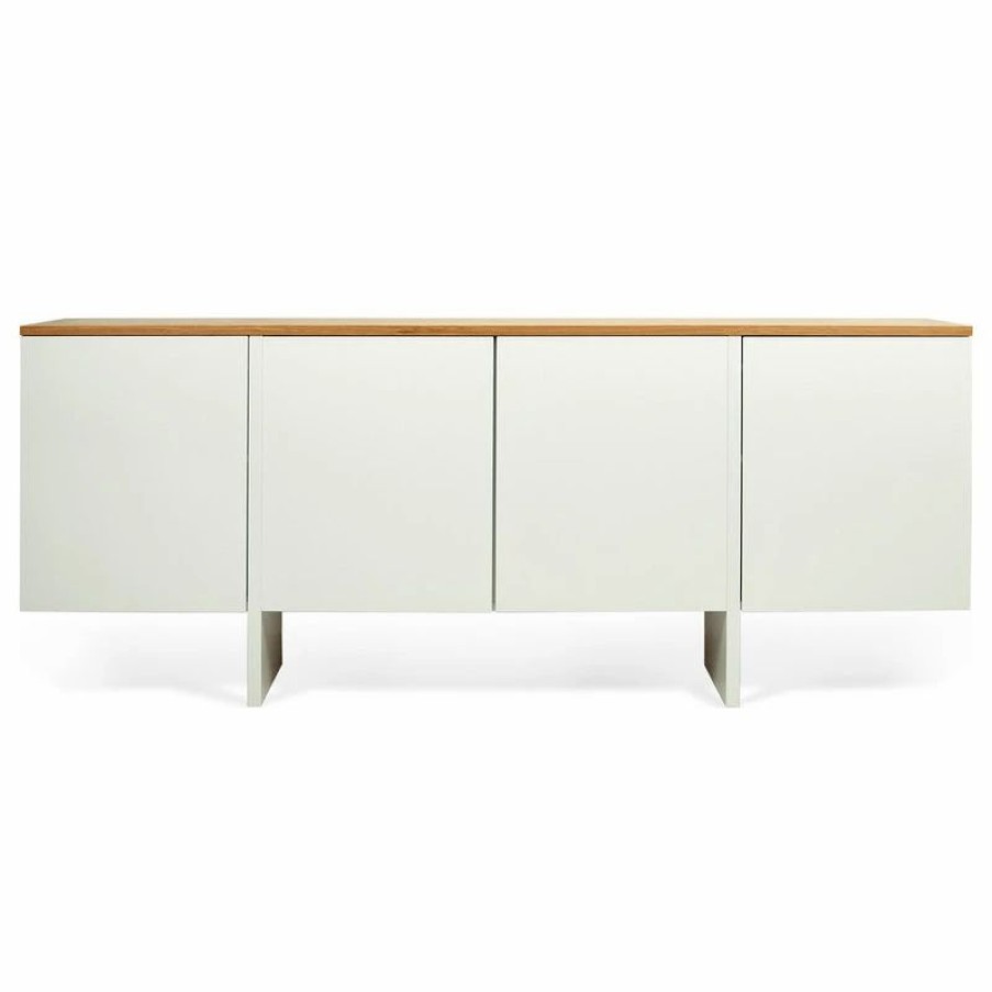 Buffets & Sideboards * | Temahome Edge Sideboard, White And Oak