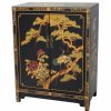 Accent Chests & Cabinets * | Oriental Furniture Black Lacquer Cabinet