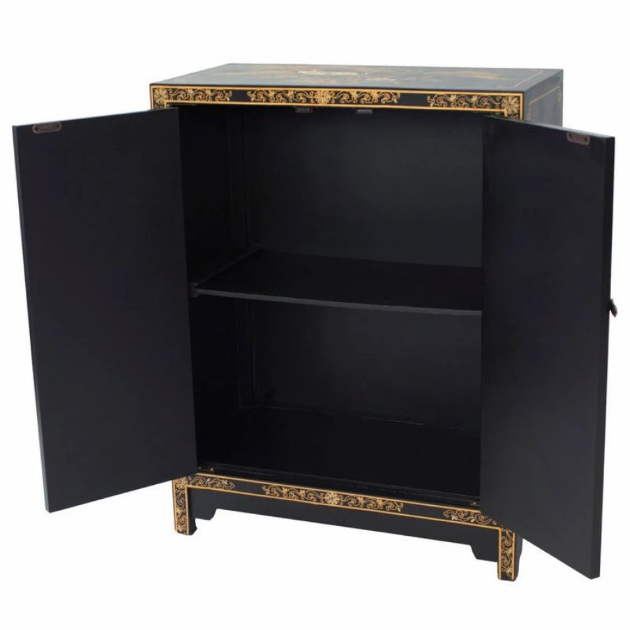 Accent Chests & Cabinets * | Oriental Furniture Black Lacquer Cabinet