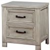 Shelving * | Decor Love Transitional Nightstand, 2 Storage Drawers And Usb Charging Port, Antique White